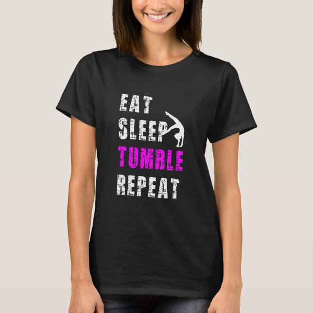 Camiseta Coma o ginasta de ginástica de repetição de sono (Frente)