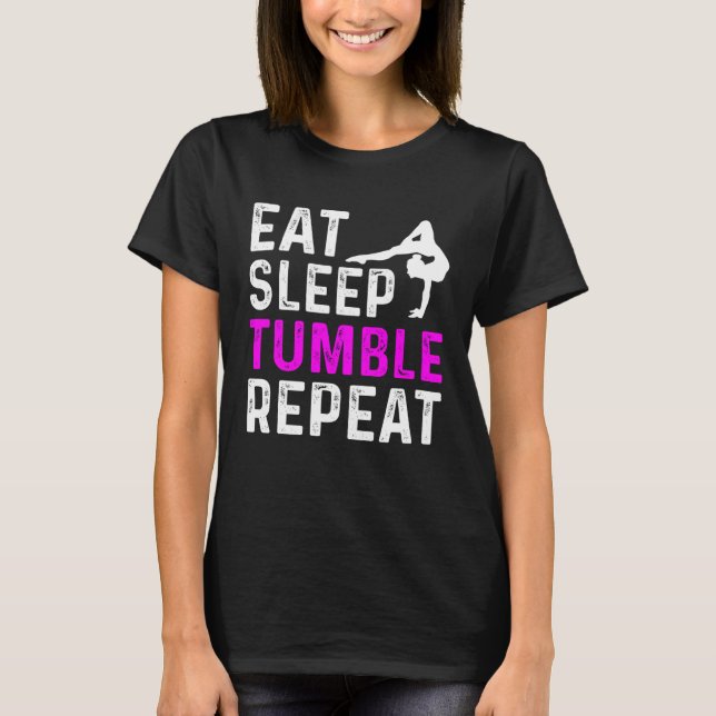 Camiseta Coma o ginasta de ginástica de repetição de sono (Frente)