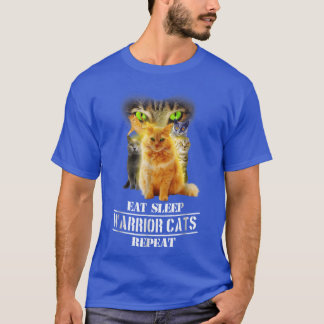 Camiseta Coma o Guerreiro do Sono Gatos Repetir Gatos Engra