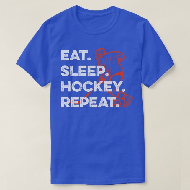 Camiseta Coma o Hockey com Sono Repetir 1 (Frente do Design)