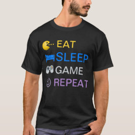 Camiseta Coma o jogo de dormir repita a obsessão do jogo de