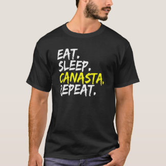 Camiseta Coma o Jogo de Placa Repetida do Canasta de Sono