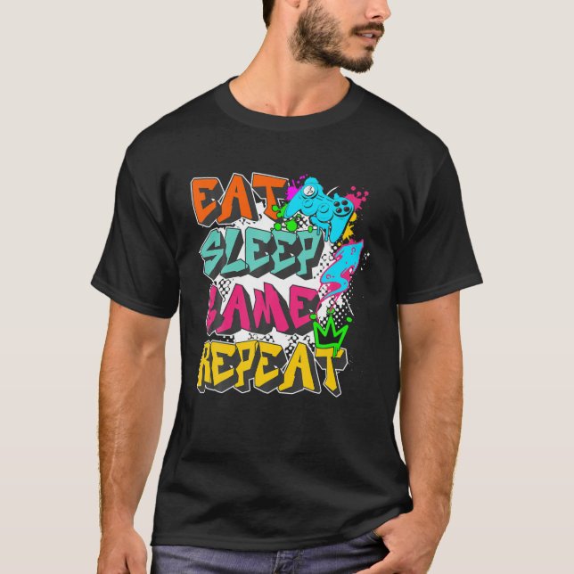 Camiseta Coma o Jogo do Sono Repetir a Rua de Grafite Urban (Frente)