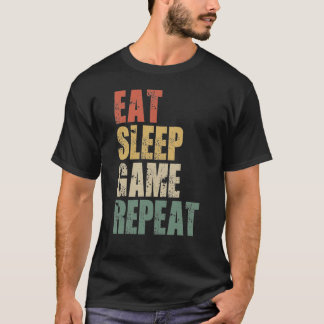 Camiseta Coma o Jogo do Sono Repetir Videos games Engraçado