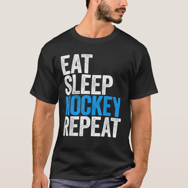 Camiseta Coma o Jogo Esportivo de Hockey com Sono (Frente)
