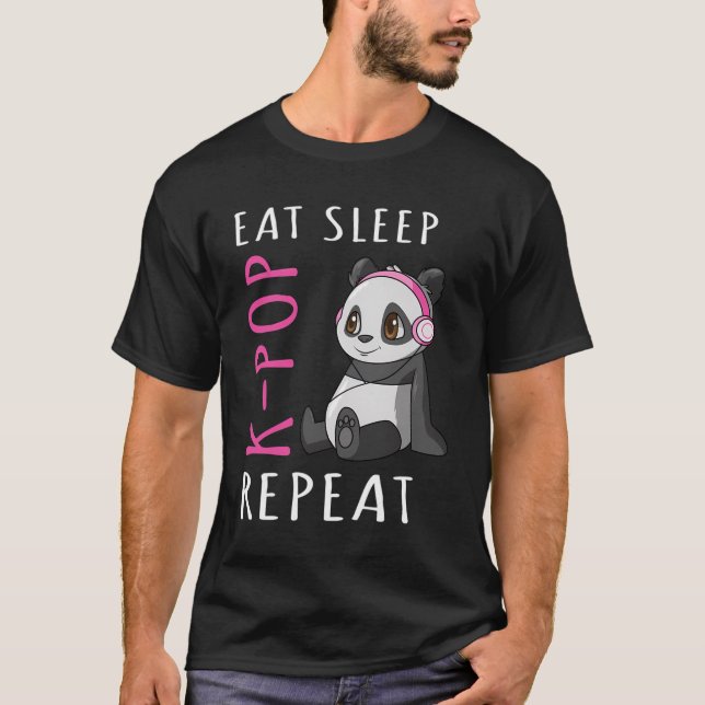 Camiseta Coma O Jogo-Pop Repetir K Pop Panda Gift Para Mulh (Frente)