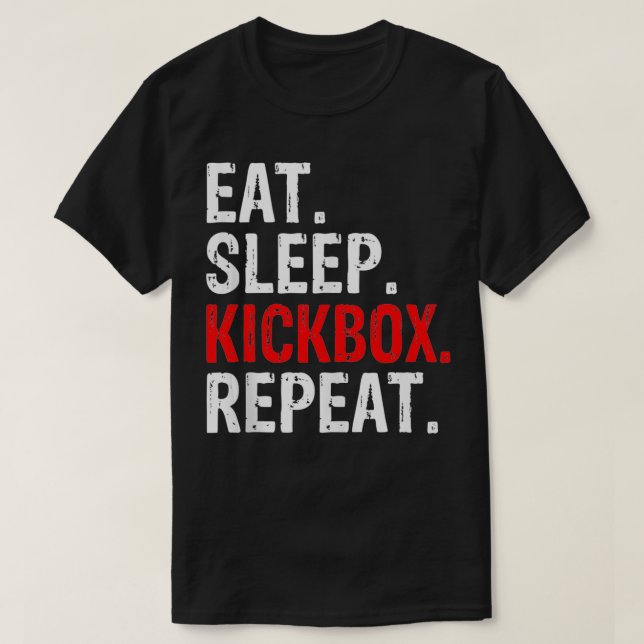 Camiseta Coma o Kickbox de Repetição do Kick Boxing Gift (Frente do Design)
