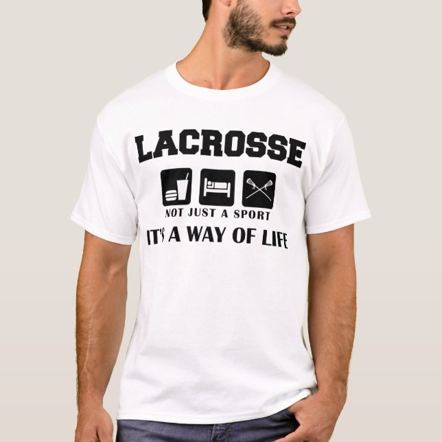 Camiseta Coma o Lacrosse do jogo do sono (Frente)