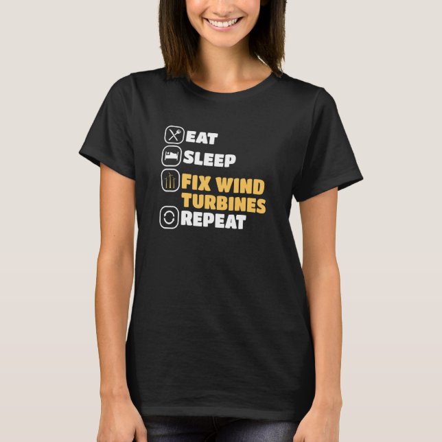 Camiseta Coma o moinho de vento do técnico de conserto de v (Frente)