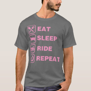 Camiseta Coma o motociclador de repetição da marcha do sono