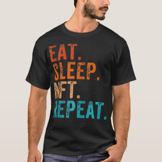 Camiseta Coma o NFT do Sleep Repetir o Retro de Vintagem En