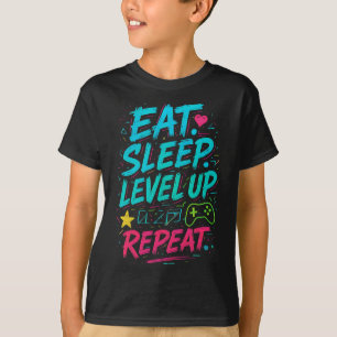 Camiseta Coma o nível de latência para cima Repita o jogo d