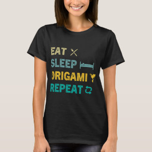 Camiseta Coma o Origami Sleep Repete o Papel Funny Origami