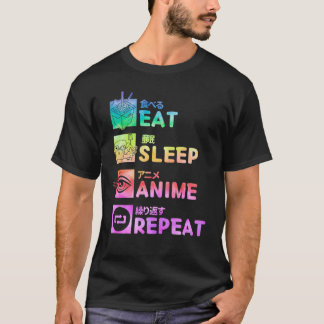 Camiseta Coma o padrão de coloração repetida do anime do so