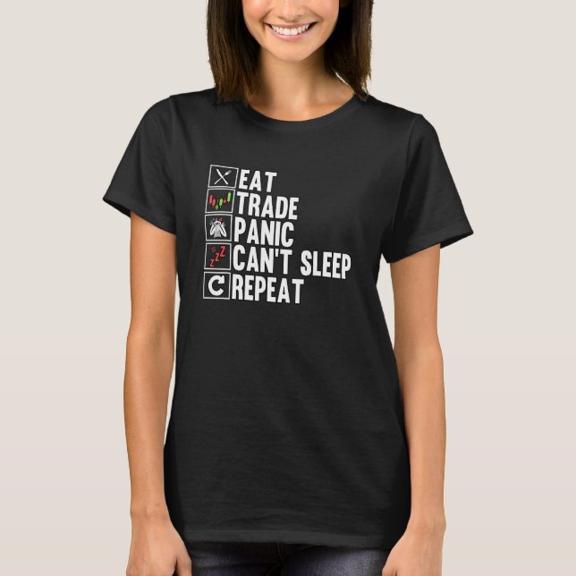 Camiseta Coma o Pânico Comercial Não Consegue Dormir Repeti (Frente)