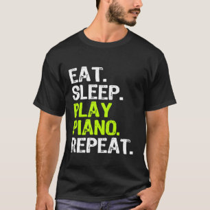 Camiseta Coma o Piano de Reprodução do Piano de Reprodução