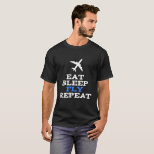 Camiseta Coma o piloto da aviação da repetição da mosca