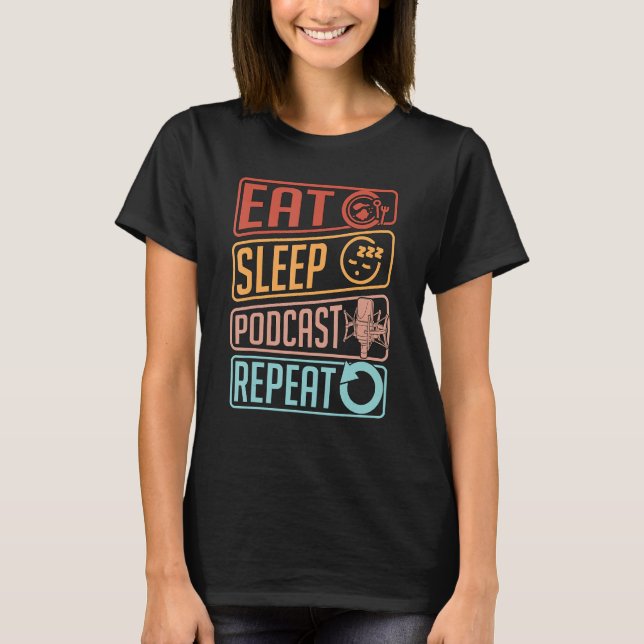 Camiseta Coma o Podcast Repetit ama o Podcast Microfone Pod (Frente)
