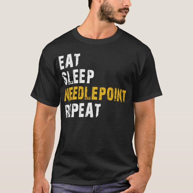 Camiseta coma o ponto de agulha de sono (Frente)