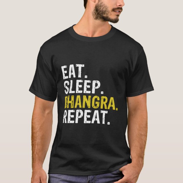 Camiseta Coma o Presente de Repetição de Bhangra (Frente)