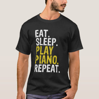 Camiseta Coma o presente de repetição do piano de repouso