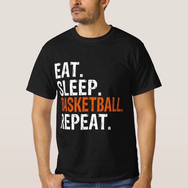 Camiseta Coma o Presente Repetitivo de Basquete no Sono  (Frente)