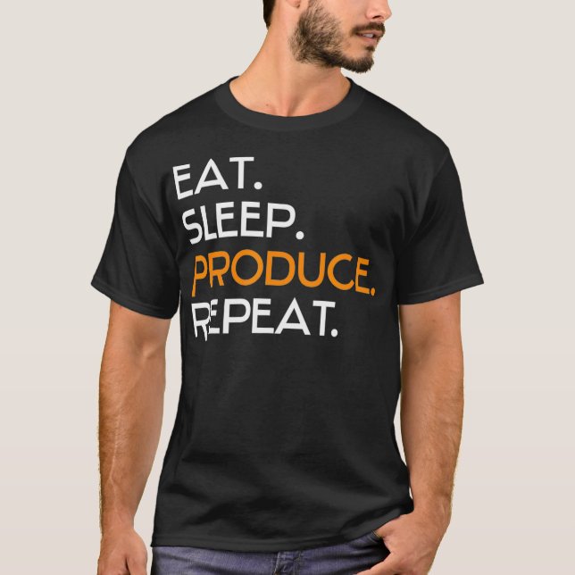Camiseta Coma o produto de latência Repetir para batimento  (Frente)