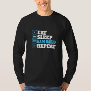 Camiseta Coma O Rádio Do Ham Do Sono Repetir Motif Para Rád