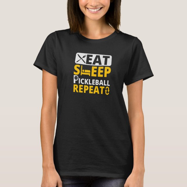 Camiseta Coma o Reboque de Pickleball em Repouso (Frente)