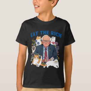 Camiseta Coma O Rich Bernie Sanders Floral Cat Resiste A Ag