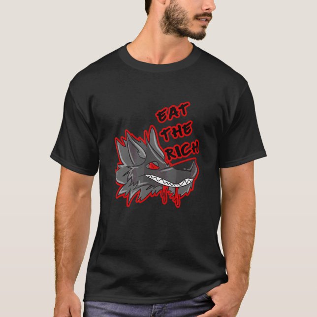 Camiseta Coma O Rich Furry Fandom Fursuiting Cosplay (Frente)