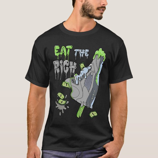 Camiseta Coma o Rich JD Shose Sorvete Verde Bean 5s Match (Frente)