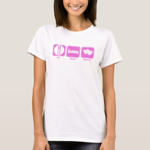 Camiseta coma o rosa do teatro do sono