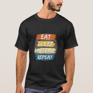 Camiseta Coma o Roupa de Repetição de Baseball em Repouso