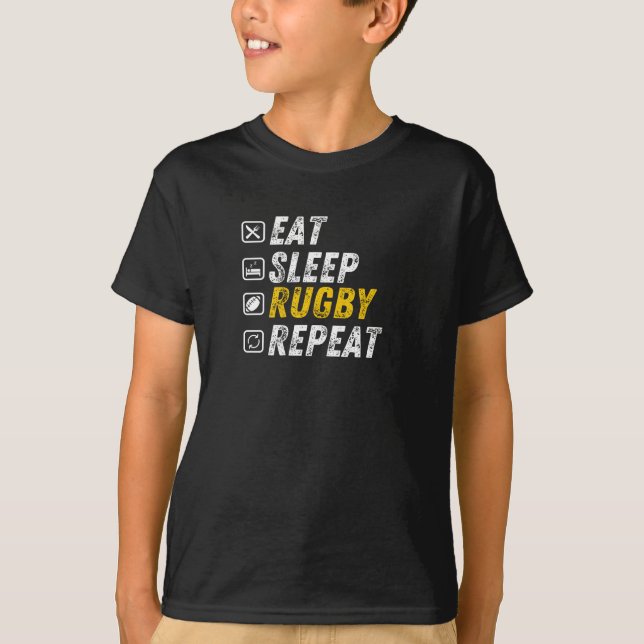 Camiseta Coma o Rugby do Sono - Engraçado Presente de Rugby (Frente)