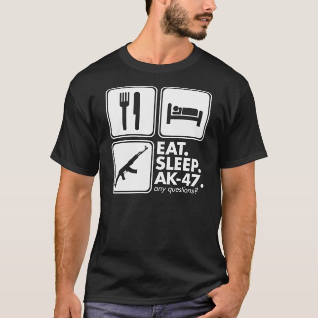 Camiseta Coma o sono AK-47 - branco (Frente)
