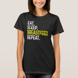 Camiseta Coma o sono Amarelo Repetir Aleitamento Engraçado