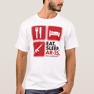 Camiseta Coma o sono AR-15 - vermelho