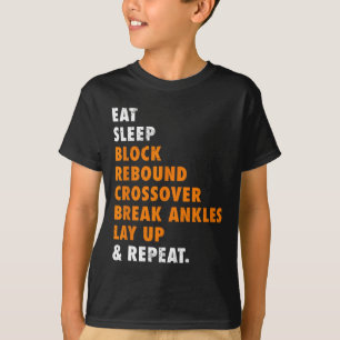 Camiseta Coma o Sono Basquete Repita Presente Divertido par