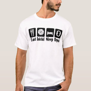 Camiseta coma o sono do basquetebol e repita-o