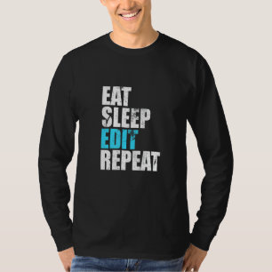 Camiseta Coma o sono Editar Repetir Editores Engraçados