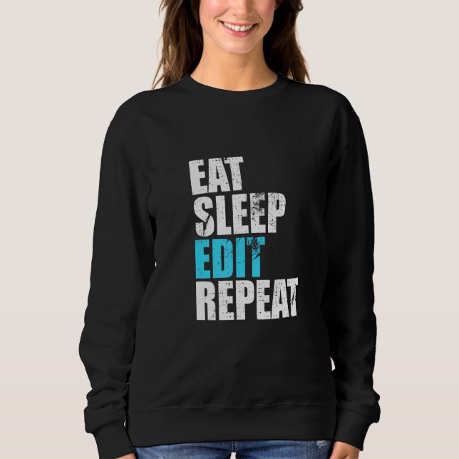 Camiseta Coma o sono Editar Repetir Editores Engraçados (Frente)