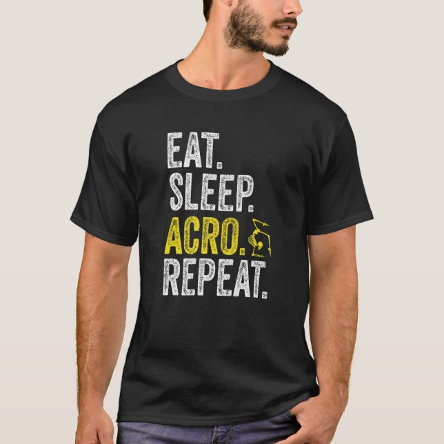 Camiseta Coma O Sono Em Repita A ginástica Acrobat Engraçad (Frente)