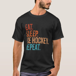 Camiseta Coma O Sono Hockey Com Gelo Repete Engraçada Vinta