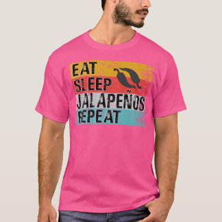Camiseta Coma o sono Jalapenos Repete Funny Jalapeno Pepper