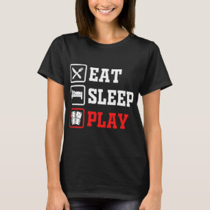 Camiseta Coma O Sono Jogue Dominós Para As Mulheres