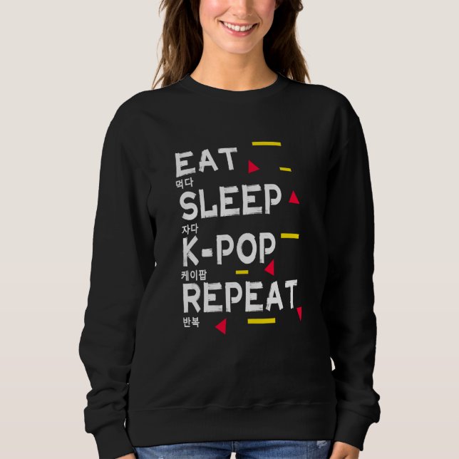 Camiseta Coma O Sono K Pop Repetir Impressão Coreano Para K (Frente)