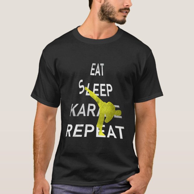 Camiseta Coma o sono Karate Repetir o Funny Karate Citar Gr (Frente)