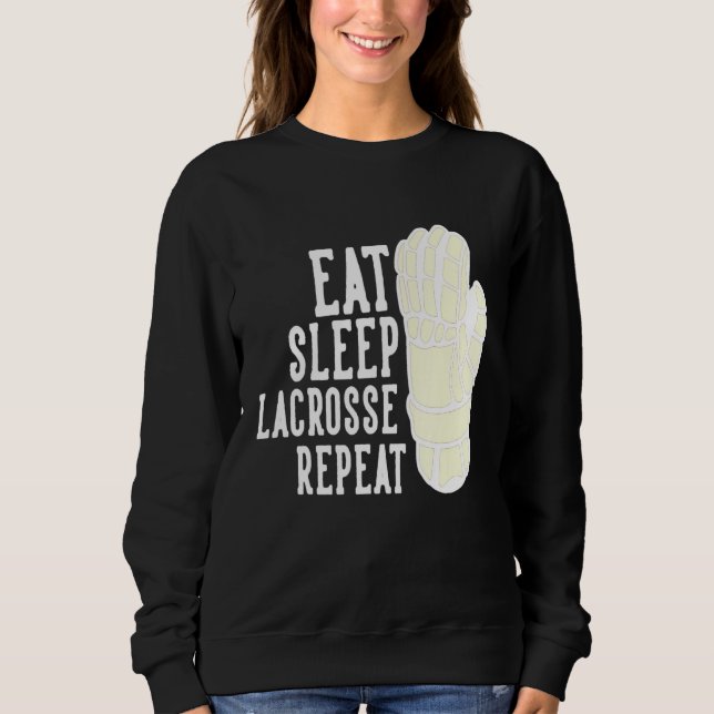 Camiseta Coma o Sono Lacrosse Repete Rapazes Lax Sports Tea (Frente)