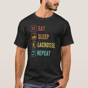 Camiseta Coma o sono Lacrosse Repita o ventilador Mãe Goali